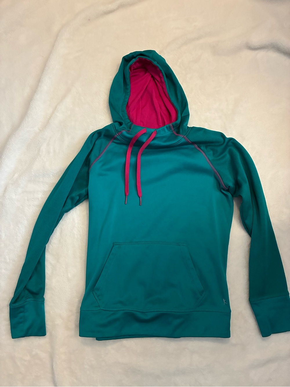 Danskin Teal Hooded Pullover with Pink Lining